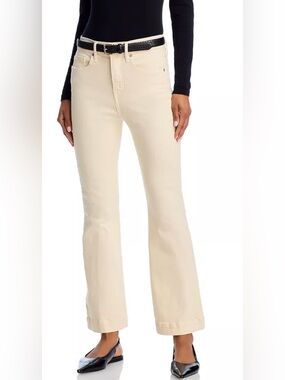 Veronica Beard Jean Carson High Rise Ankle Flare Jeans Size 26 (Color: ECRU)